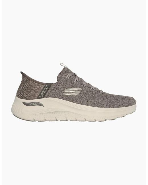 Skechers Gray Arch Fit 2.0 Look Ahead 232462-Tpe Taupe Lace Up Shoes for men