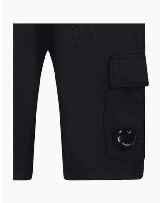 C P Company Blue Light Fleece Lens Pocket Cargo Shorts for men