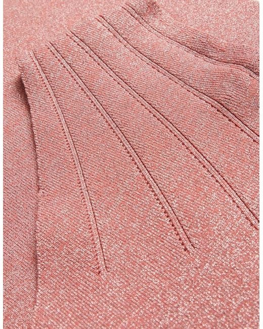 Ted Baker Pink Kaleyy One Shoulder Lurex Knit Midi Pale Dress