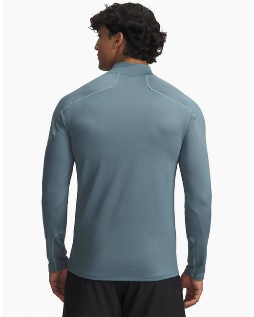 Under Armour Blue Mock Neck High Collar Raglan Sleeve Compression Fit Midlayer for men