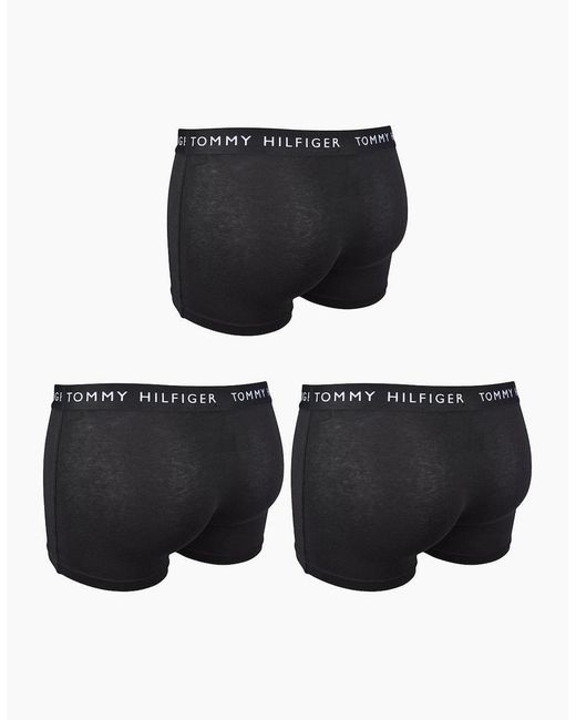 Tommy Hilfiger Black 3-Pack Premium Essential Logo Boxer Trunks for men