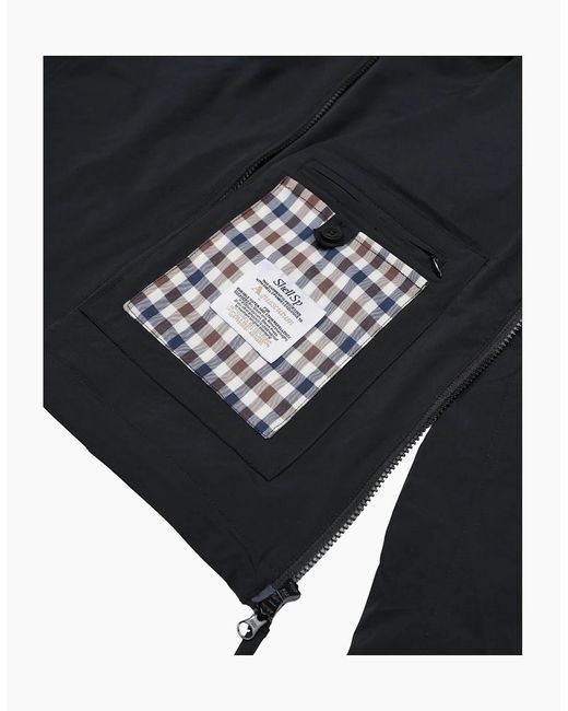 Aquascutum Blue Active Hooded Stretch Windbreaker Jacket for men