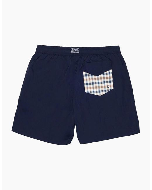 Aquascutum Blue Club Check Pocket Beach Shorts for men
