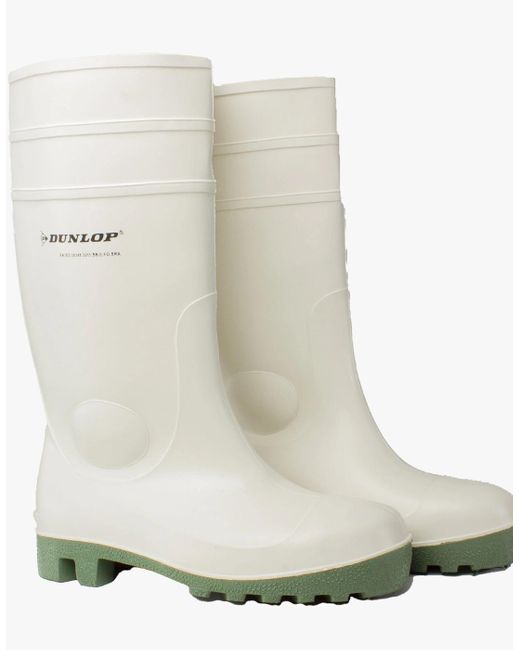 Dunlop White Protomastor Full Safety Wellington Boots for men