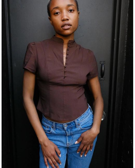 no emotions Brown The Elsa Top