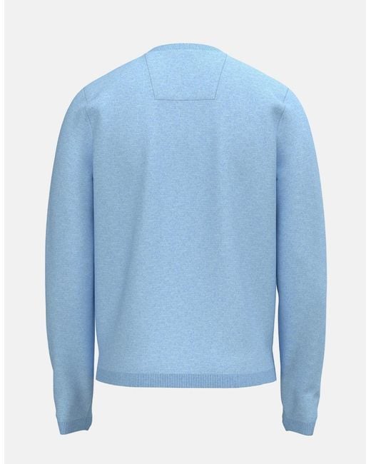 Fynch-Hatton Blue Fine Knit Air Cotton V-Neck Sweater New Breeze for men
