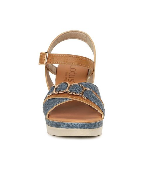 Lotus Brown Solena Wedge Heel Sandals