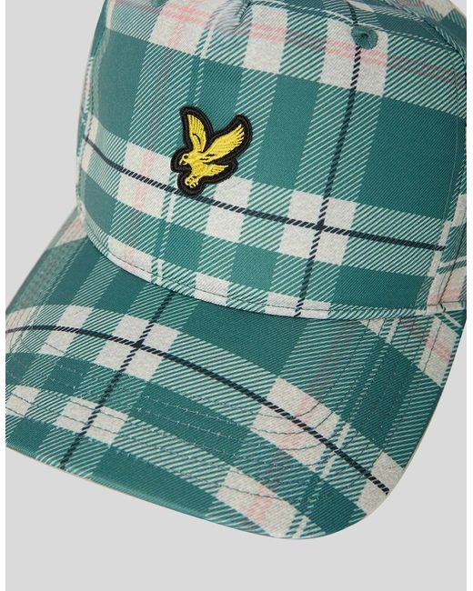 Lyle & Scott Blue Tartan Print Cap for men