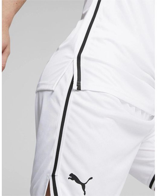 PUMA White Hoops Team Game Performance Basketball Jersey for men