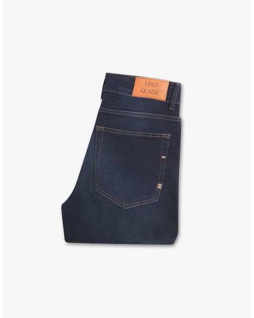 Vingt Quatre Denim Blue Vingt Quatre Taper Fit Rinse Jeans for men