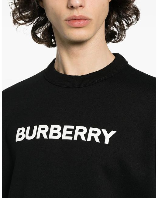 Burberry Black Cotton Logo Sweatshirt for men