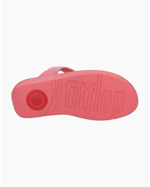 Fitflop Pink Lulu Shimmerlux Polyester Rosy Coral Sandals
