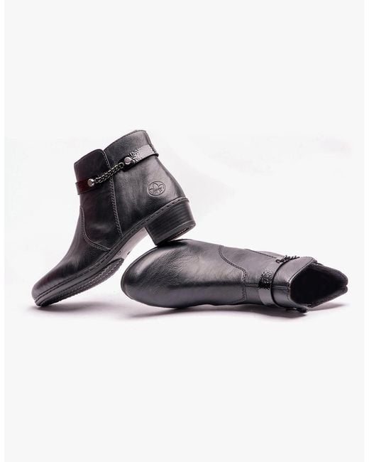 Rieker Black Y0783-00 Ankle Boots