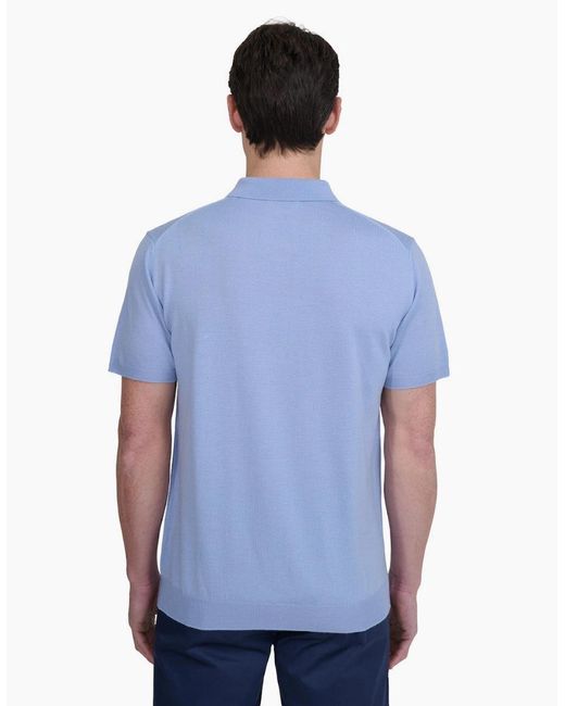 Sandbanks Blue Colour Stripe Knitted Zip Polo S1-26 Dusty for men