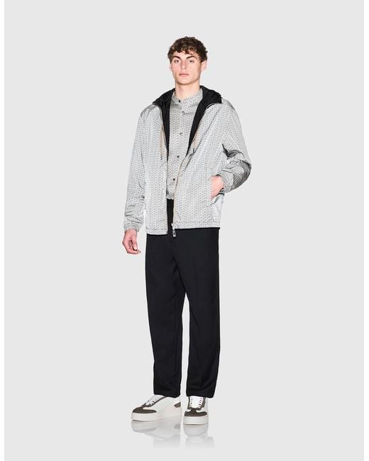 ARMANI EXCHANGE Gray Ax Pattern Reversible Jacket for men