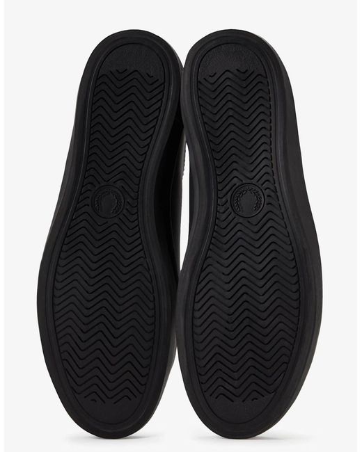 Fred Perry Black Baseline Leather Trainers for men