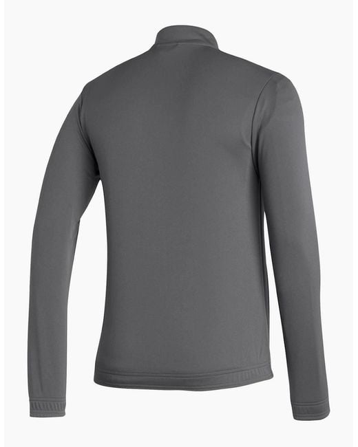 Adidas Gray Funnel Neck High Collar Long Sleeve Athletic Top for men