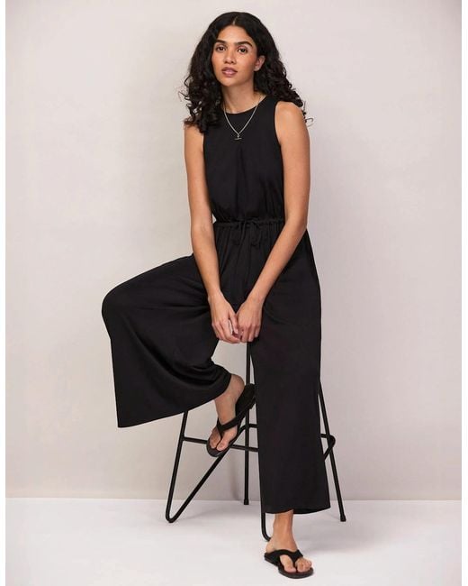 Ro&zo Black Jersey Drawstring Jumpsuit