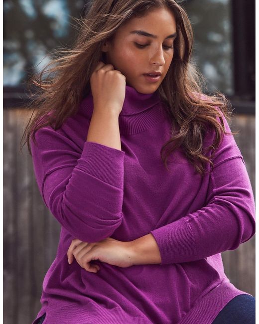 Live Unlimited London Purple Roll Neck Knit Jumper