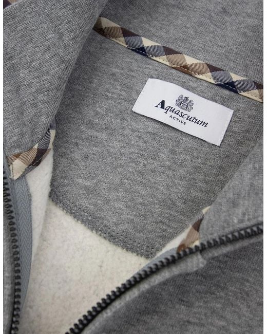 Aquascutum Gray Cc Shoulder 1/4 Zip Sweatshirt Light Melange 05 for men