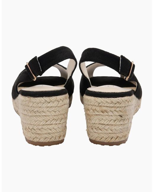 Lotus Black Gabriella Wedge Sandals