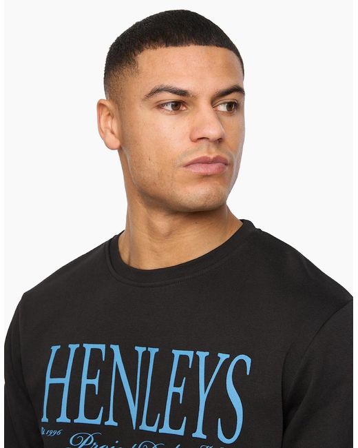 Henleys Black Henbank Sweatshirt for men