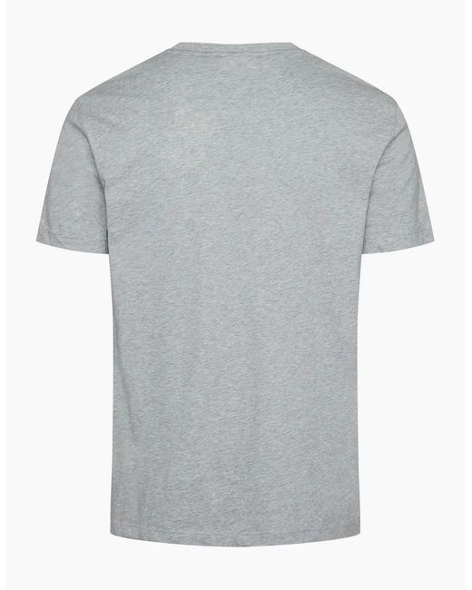 Gant Gray Text Graphic Crew Neck Short Sleeve Jersey T-Shirt for men
