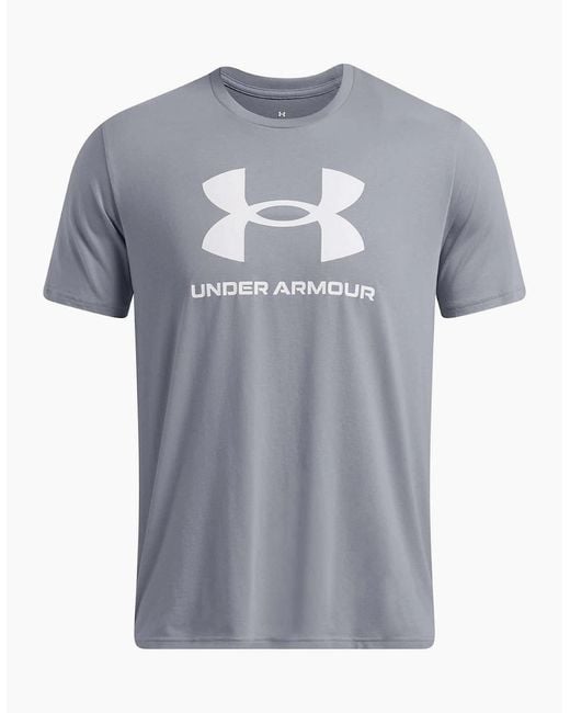 Under Armour Gray Sportstyle Logo Regular Fit T-Shirt for men