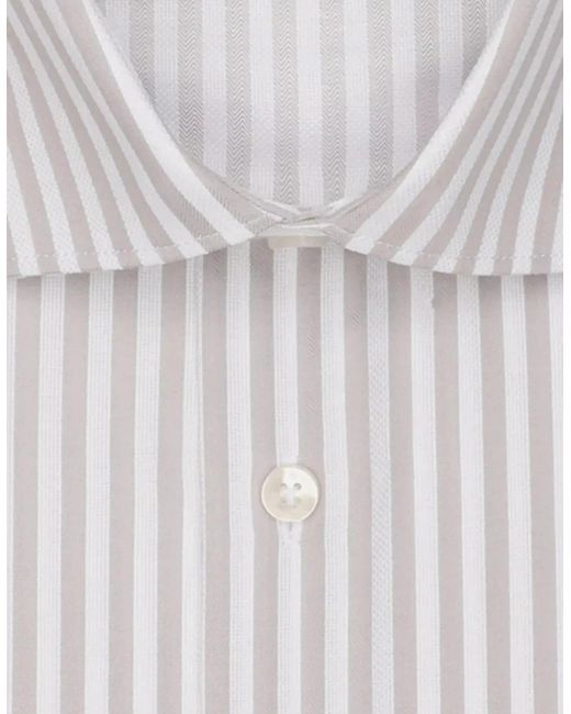 Seidensticker White Regular Fit No Iron New Kent Striped Business Shirt for men