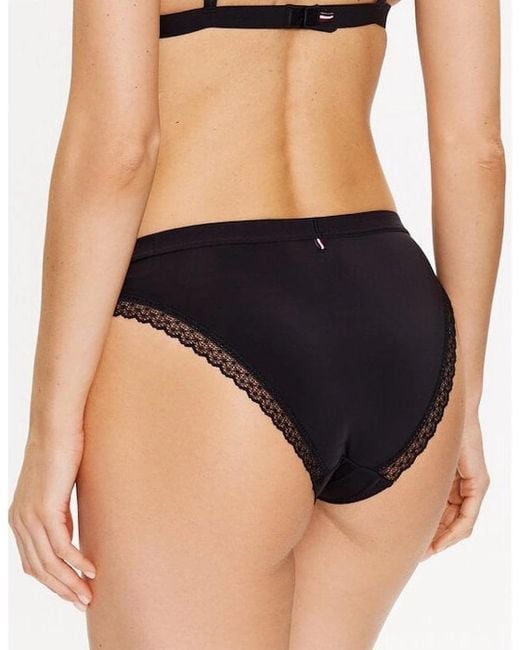 Tommy Hilfiger Black Th Tonal Logo Lace Bikini Brief