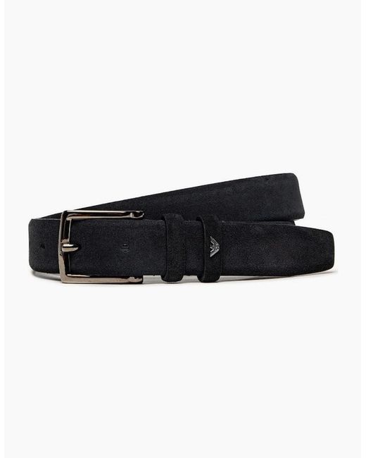 Emporio Armani Black Suede Belt for men
