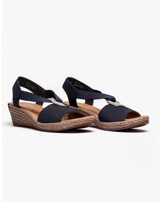 Rieker Blue 624H6-14 Heel Shoes