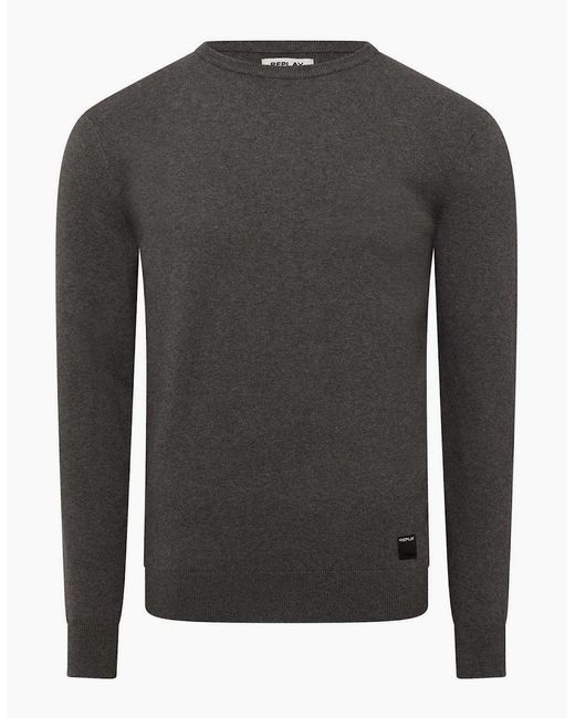 Replay Gray Crewneck Sweater for men