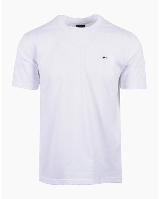 Paul & Shark White Paul And Shark Badged T-Shirt for men