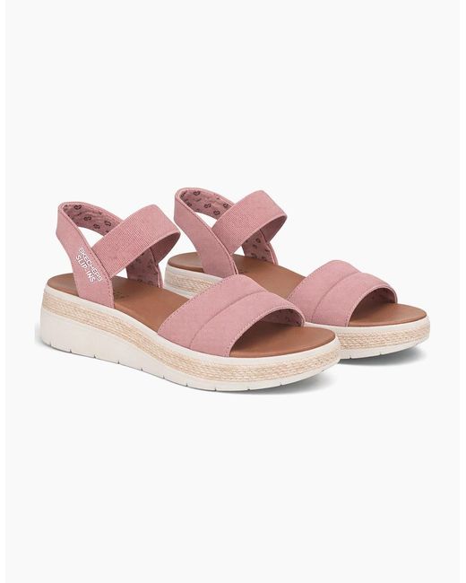 Skechers Pink Bobs Sun Ray Ankle Strap Sandals Rose
