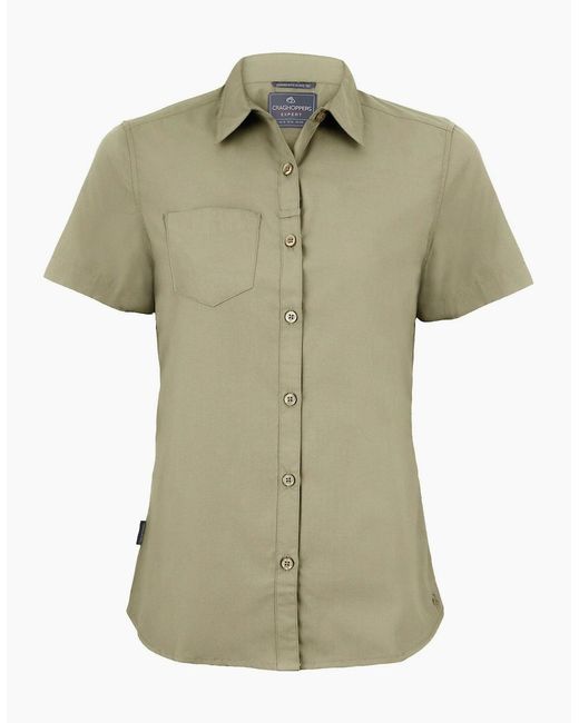 Craghoppers Green Ladies Expert Kiwi Short-Sleeved Shirt