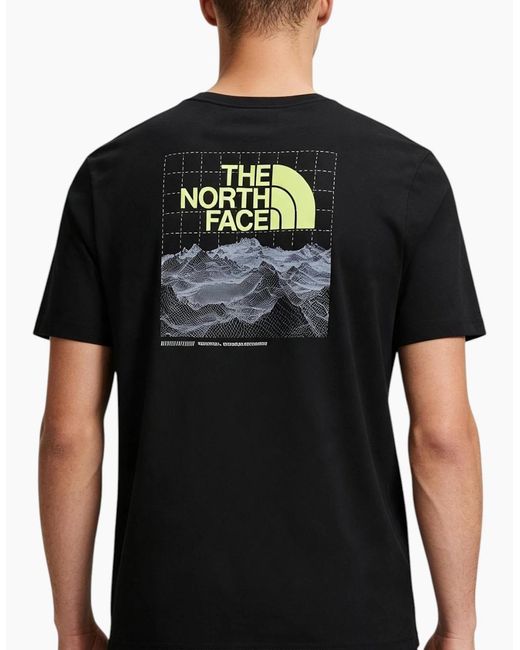 The North Face Black M Digi Info Tech T Shirt Crew Neck Short Sleeve Cotton for men