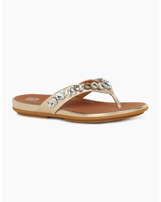 Fitflop White Gracie Jewel Deluxe Toe Post Sandals