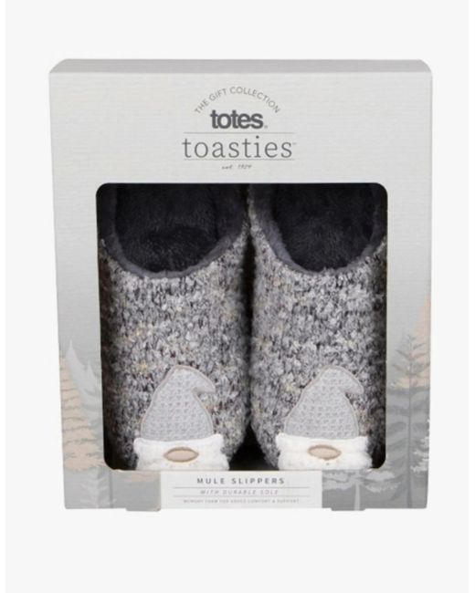 Totes Brown Toasties Novelty Gnome Mule Slippers for men
