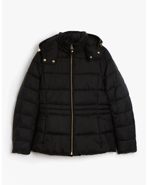 Joules Black Hadlow Showerproof Padded Coat With Hood