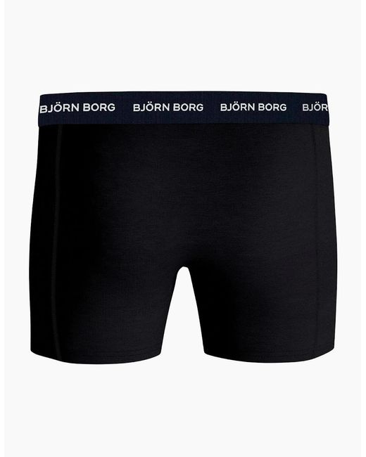 Björn Borg Black 3-Pack Contrast Waistband Boxer Briefs, W for men
