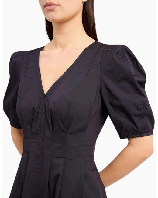 Ted Baker Blue Uvita Puff Sleeve V-Neck Mini Dress