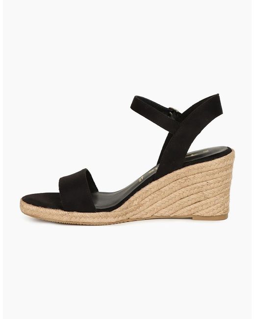 Tamaris Black Sweet Pea Wedge Heel Sandals