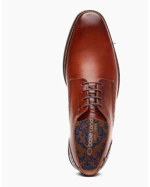 Base London Brown London Eton Lace Up Leather Burnt Tan Lace-Up Shoes for men