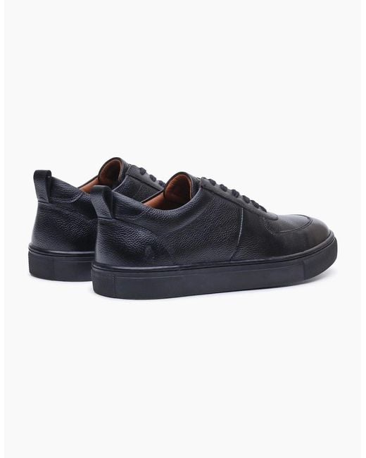 Hush Puppies Blue Ciro Leather Trainers for men