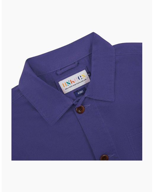 Uskees Purple #3001 Burst Grape Buttoned Overshirt for men