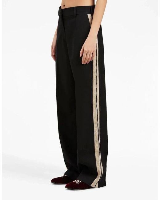 Palm Angels Black Knit Tape Trousers