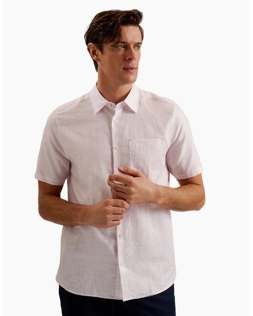 Ted Baker Pink Palomas Linen Shirt for men