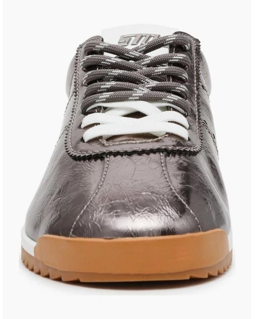Steve Madden Gray Mirage Low Top Metallic Lace-Up Sneakers
