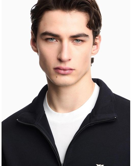 Emporio Armani Blue Zip Through Sweatshirt for men